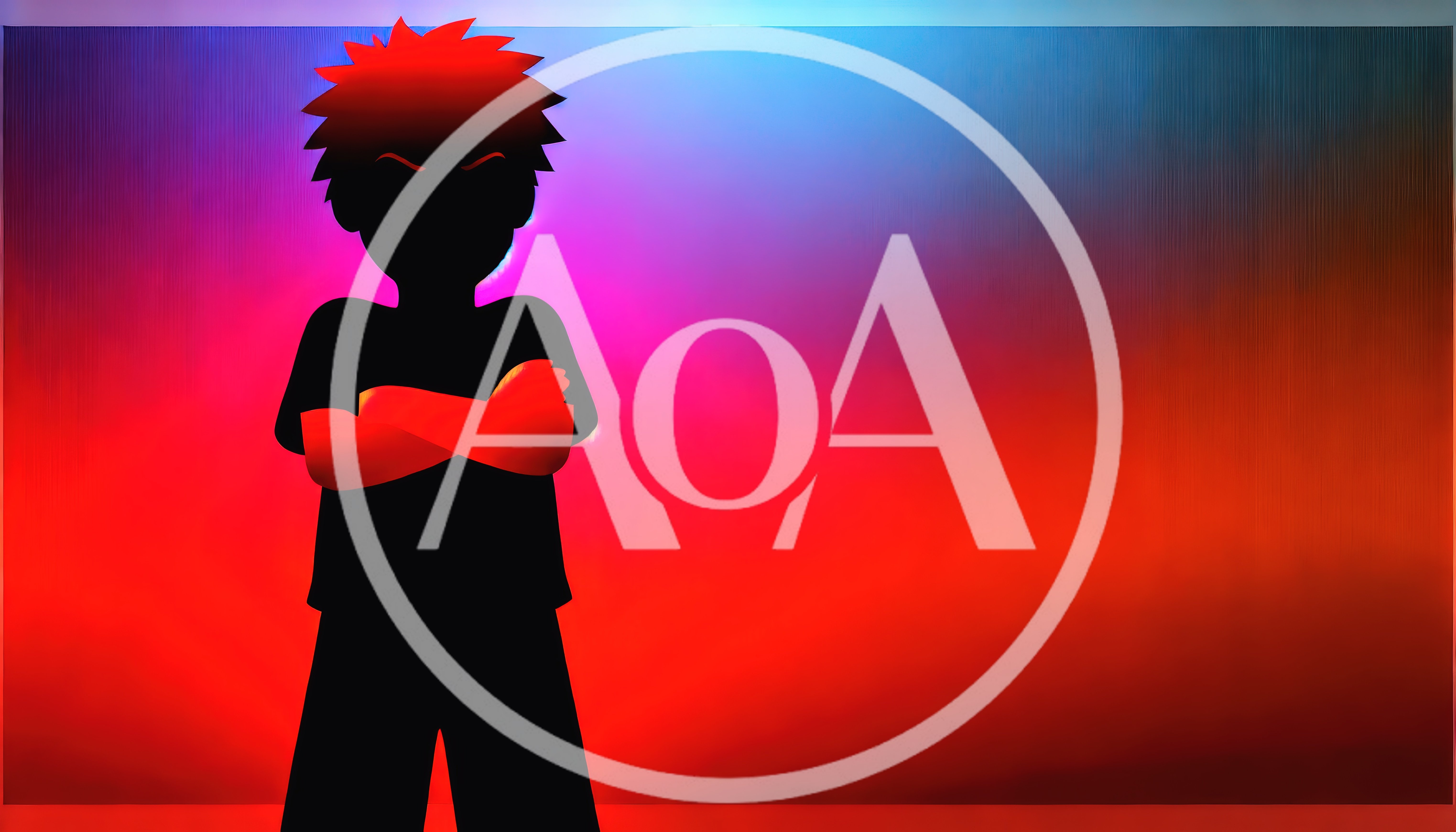Silhouette Of An Angry Boy With Crossed Arms
