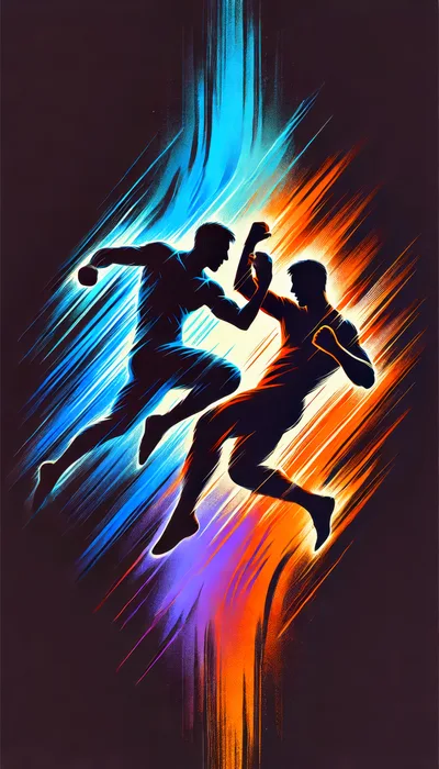 Two Men Fighting In Dynamic Silhouette Style