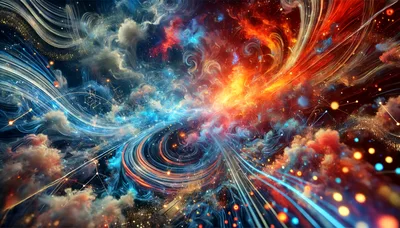 Abstract Cosmic Nebula With Swirling Energy Streams