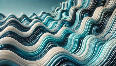 Abstract Flowing Blue And White Wavy Lines