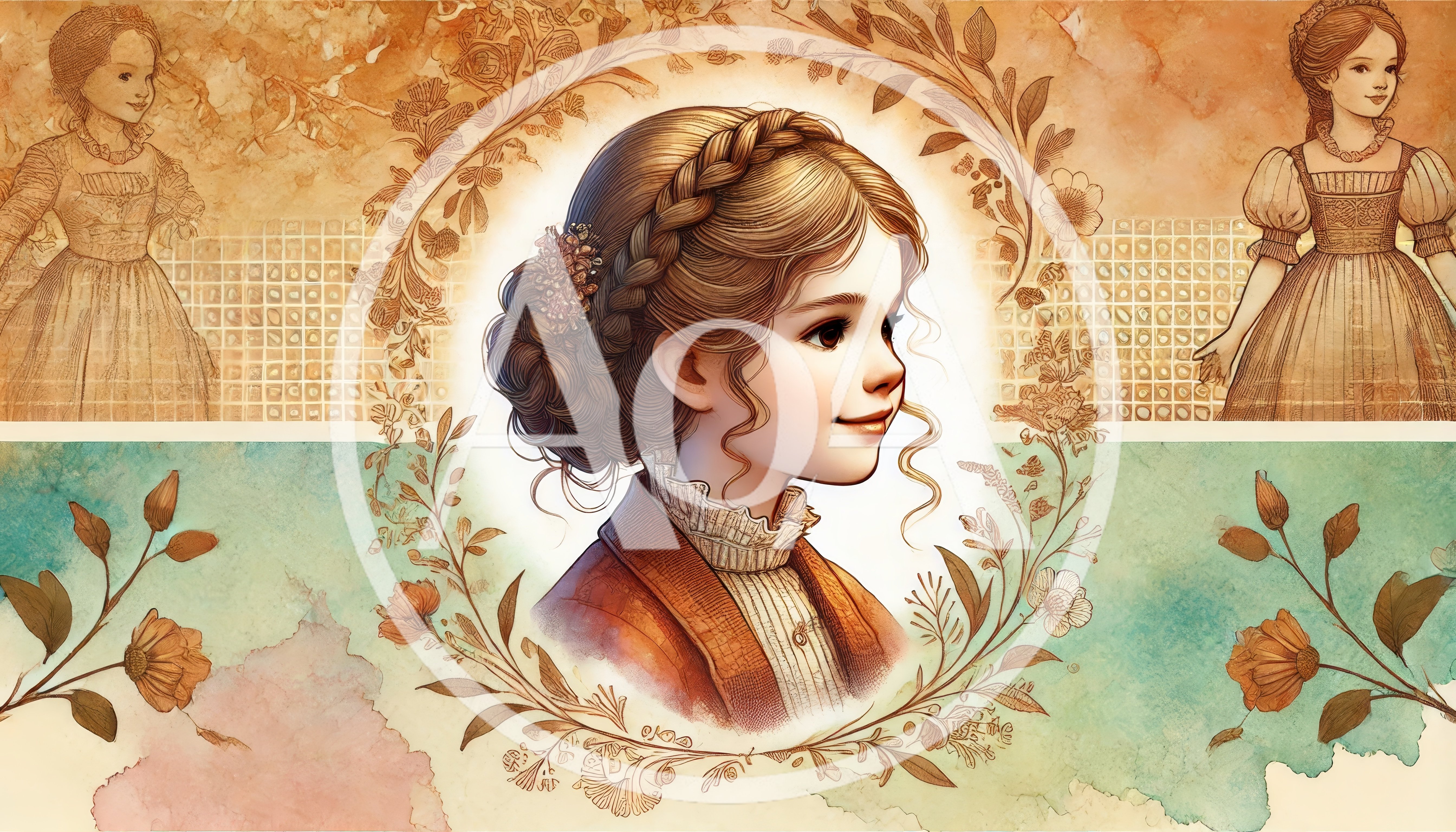 Vintage Style Portrait Of A Young Victorian Girl