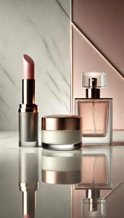 Luxury Cosmetic Products On Marble Surface