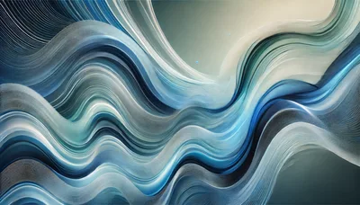 Abstract Blue Flowing Waves With Fine Line Texture