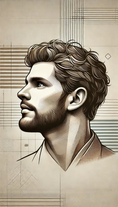 Stylized Illustration Of A Man In Profile