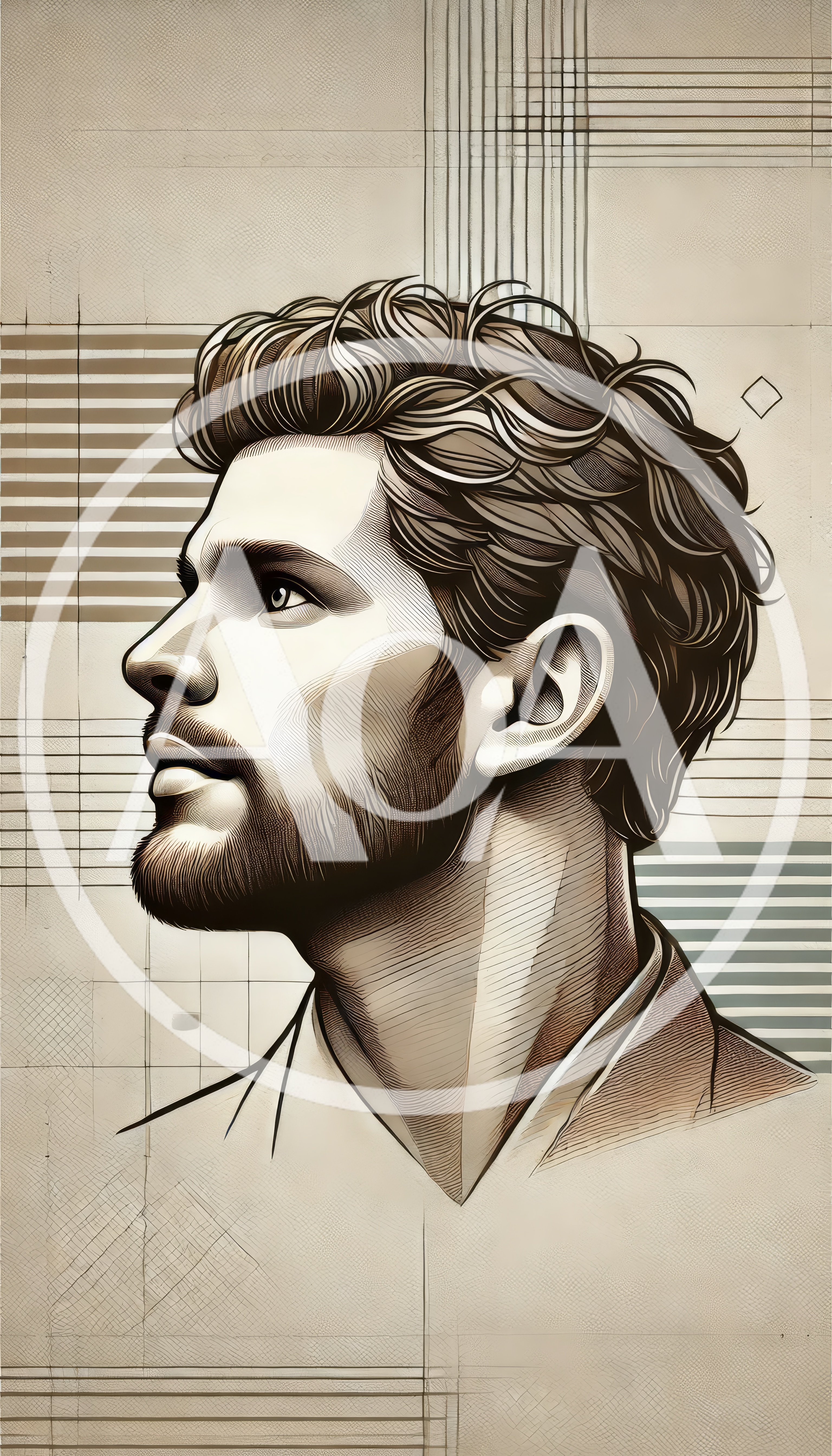 Stylized Illustration Of A Man In Profile