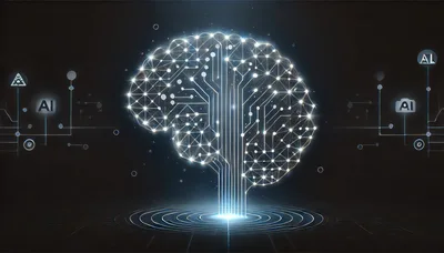 Digital Brain Circuitry With Artificial Intelligence Icons