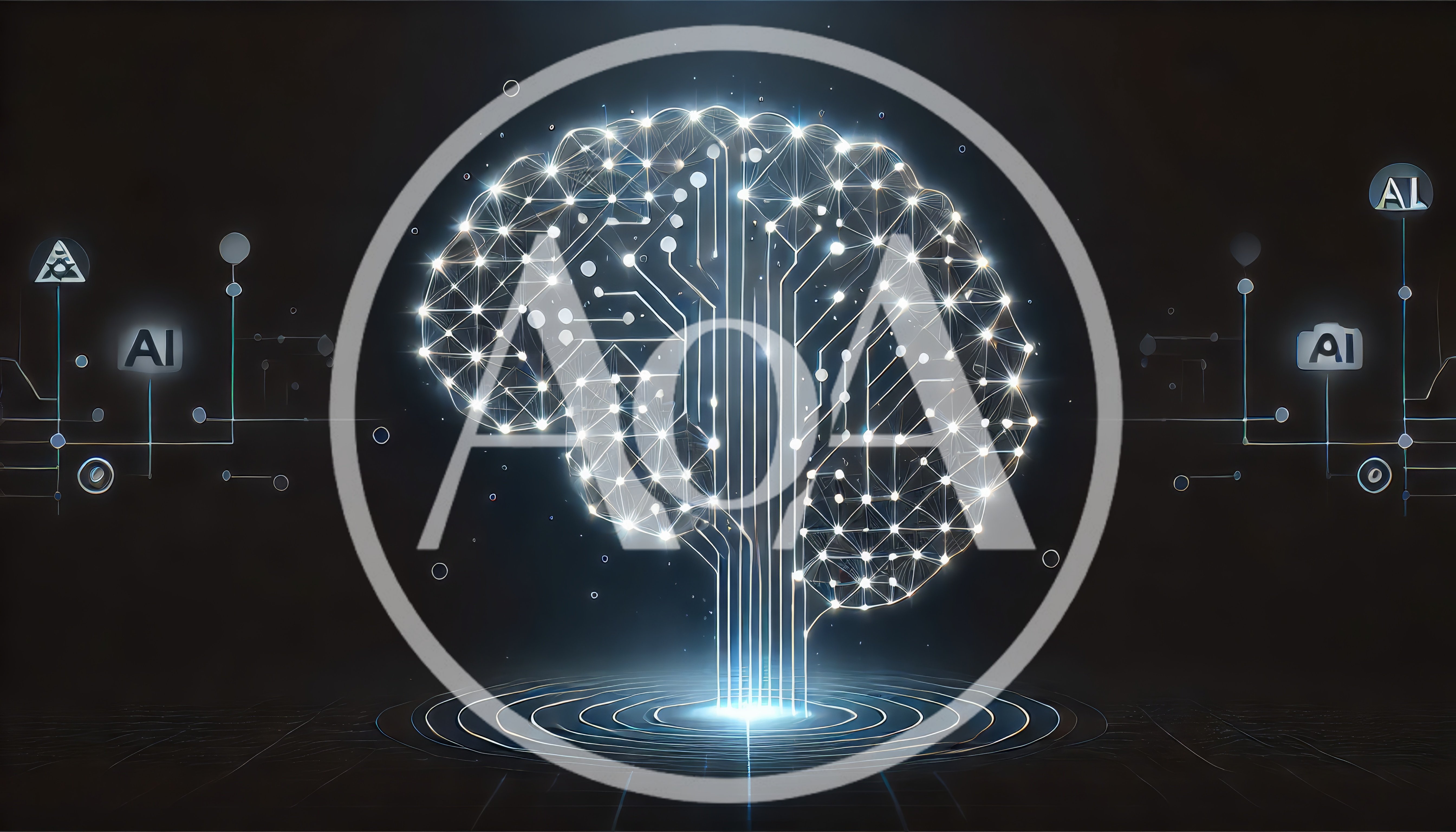 Digital Brain Circuitry With Artificial Intelligence Icons