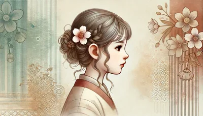 Digital Illustration Of A Young Woman In Profile