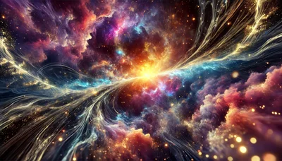 Cosmic Nebula Explosion With Radiant Light Streams