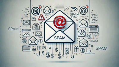 Spam Email Concept Illustration with Digital Icons
