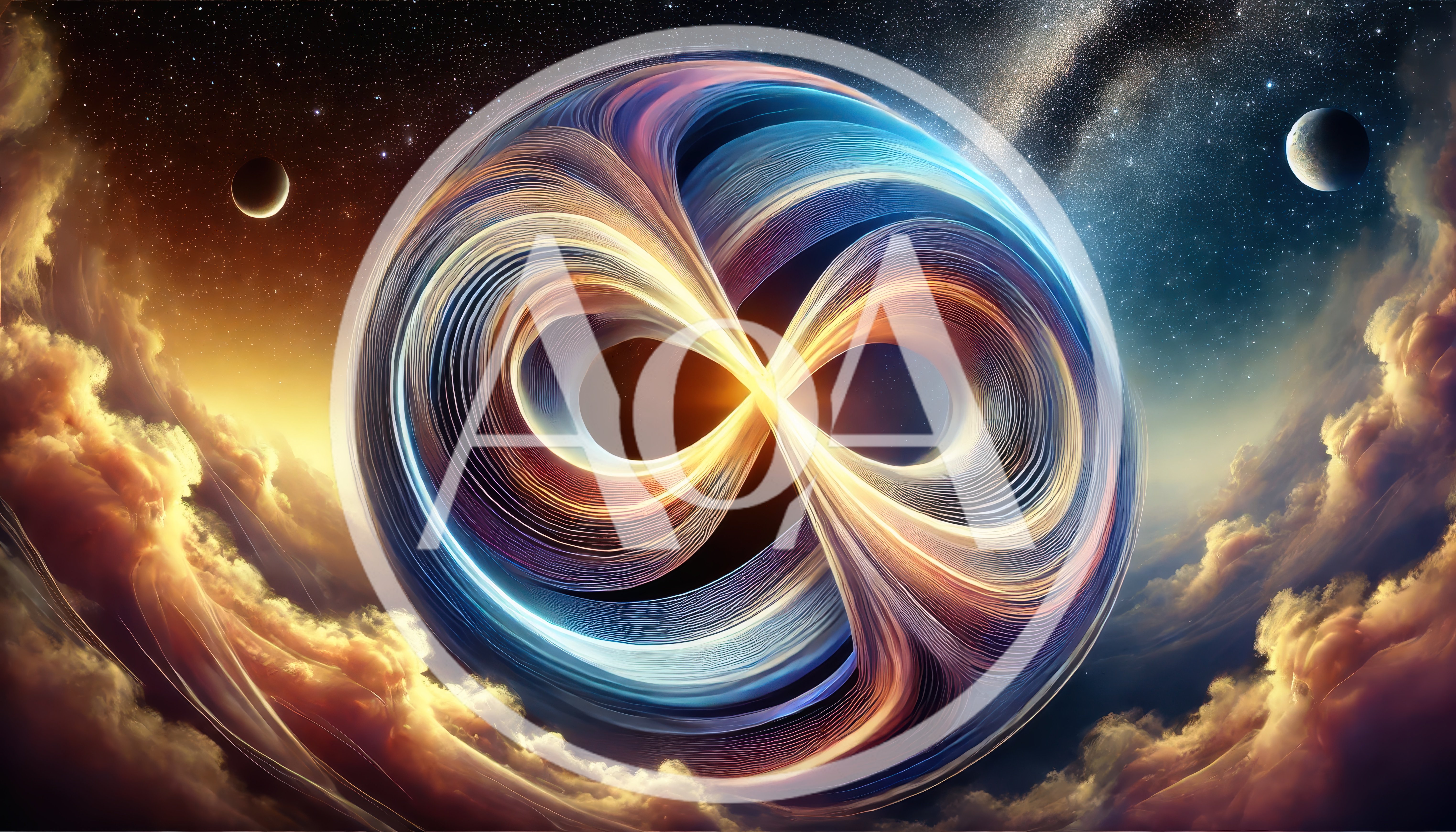 Abstract Infinity Symbol Floating In Cosmic Space
