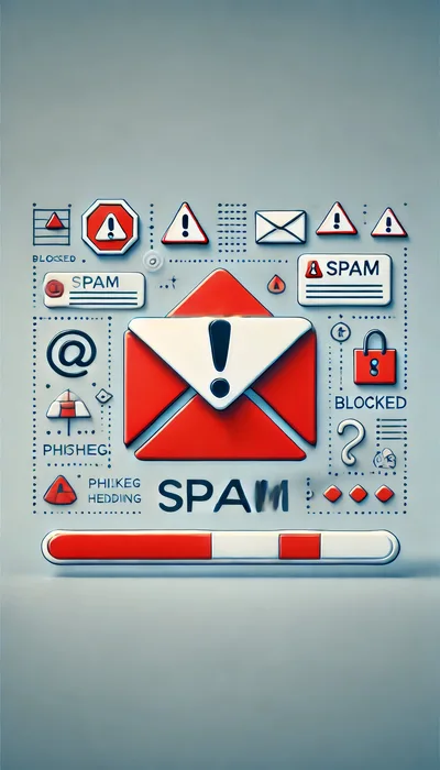 3D Illustration of Email Spam and Phishing Security