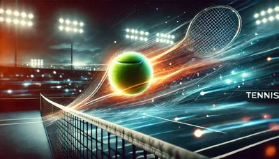 Dynamic Tennis Ball Hitting Racket On Court