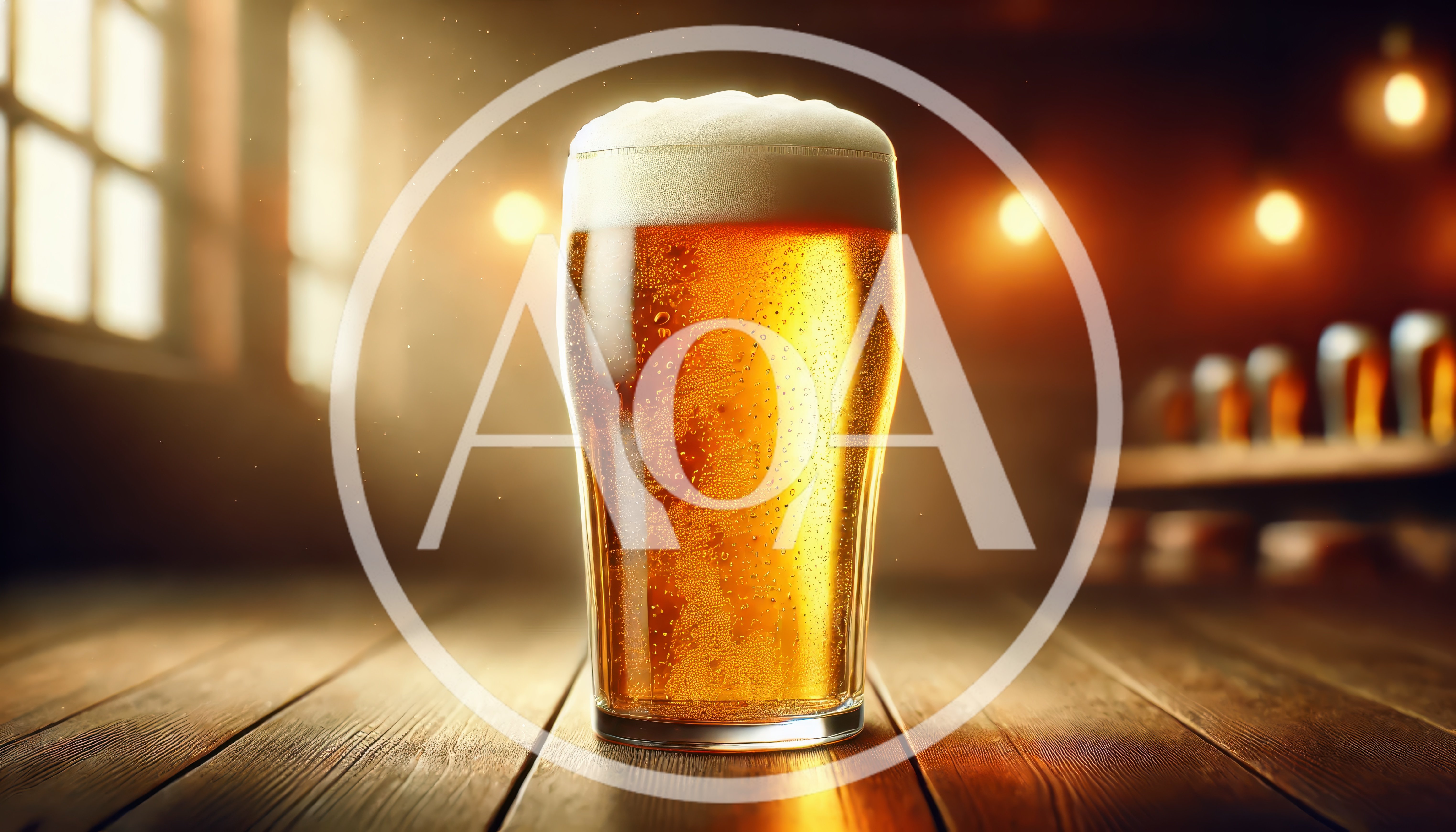 Glass Of Golden Beer On A Wooden Table