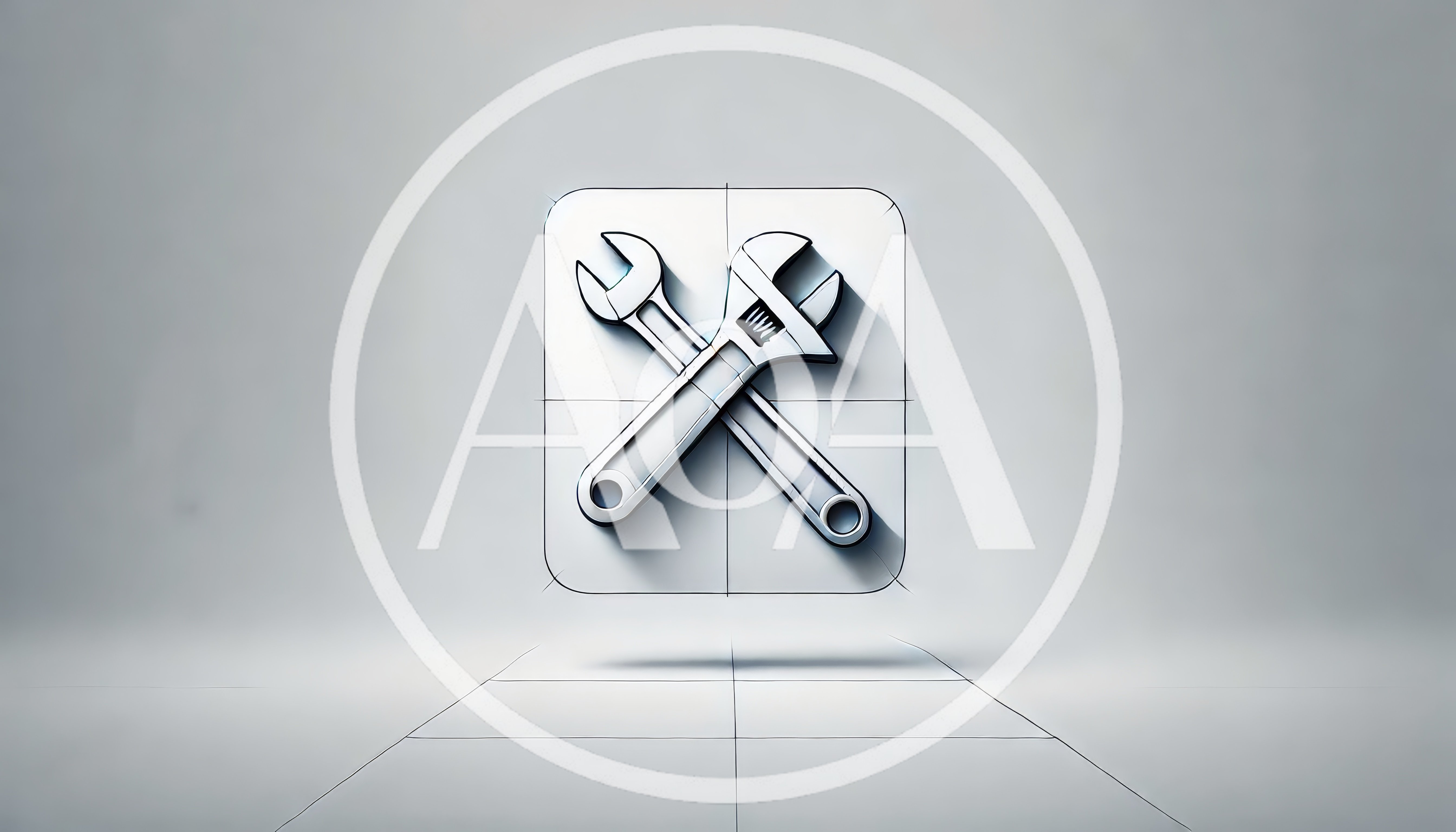 3D Rendered Crossed Wrenches Icon On White Background