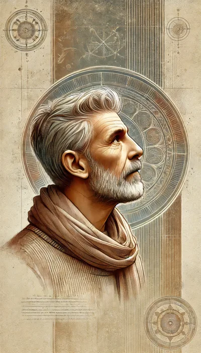 Portrait Of An Elderly Man With Artistic Elements