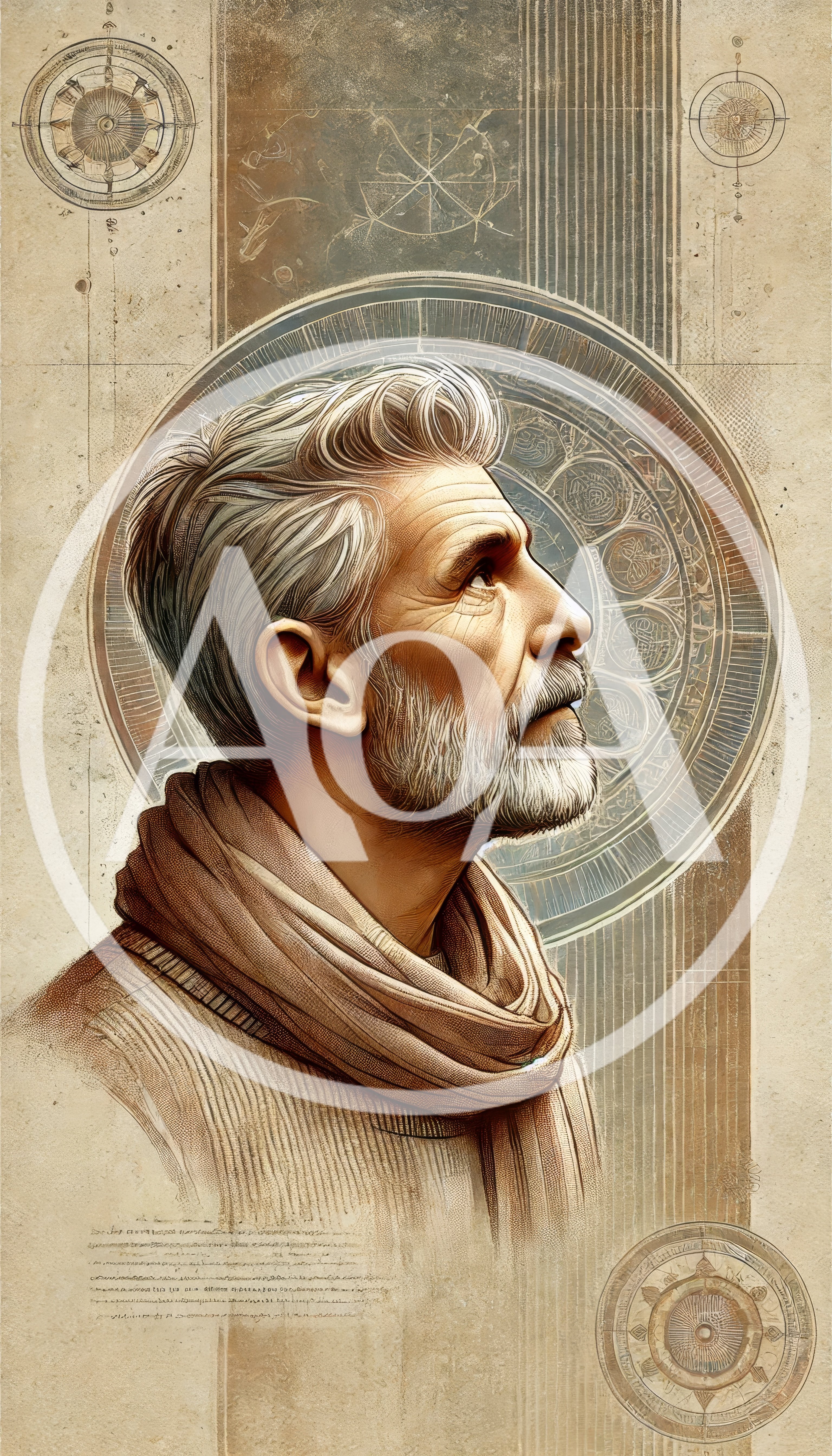 Portrait Of An Elderly Man With Artistic Elements