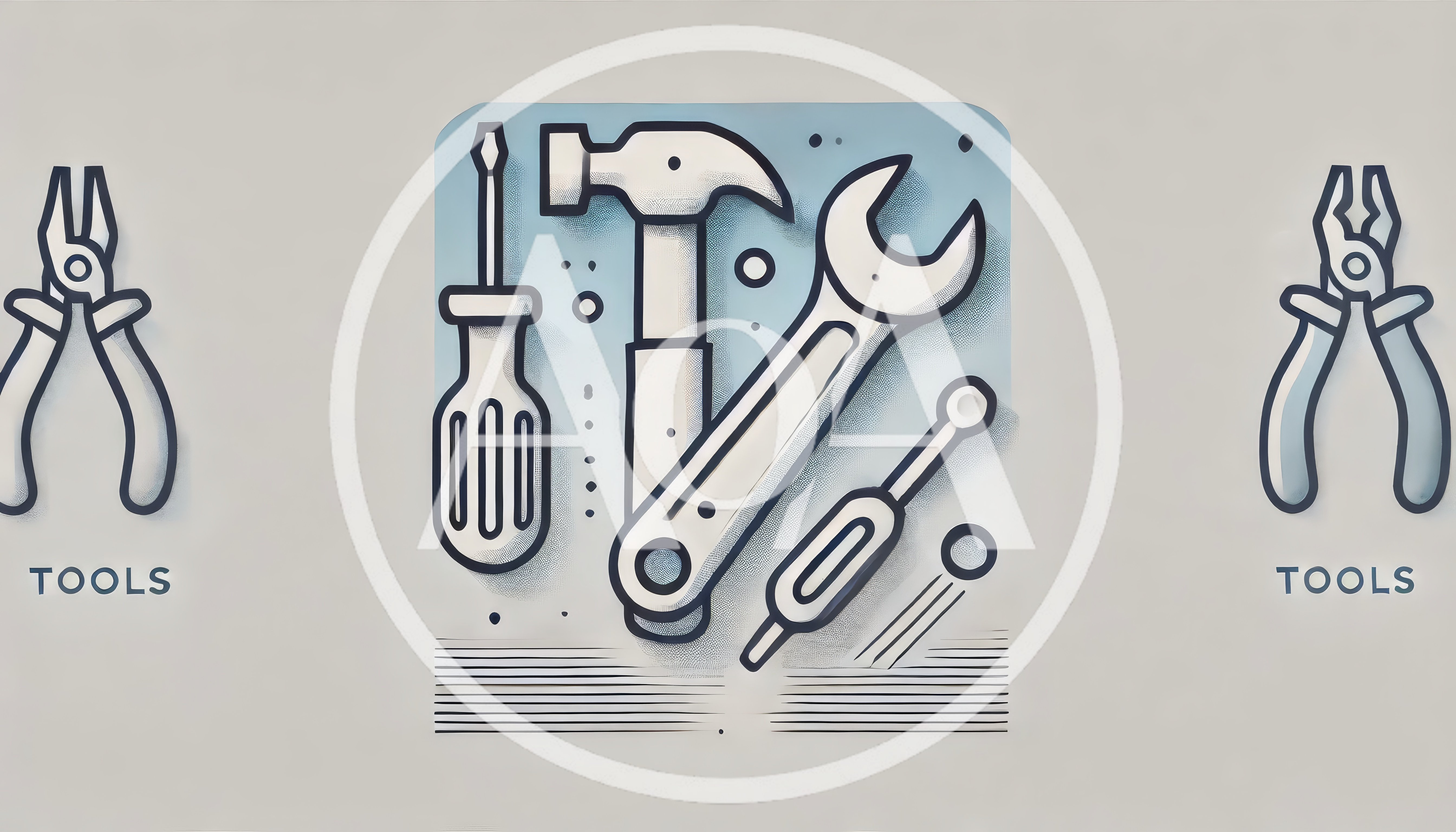 Minimalist Illustration Of Assorted Hand Tools