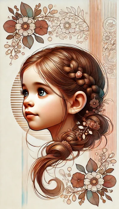 Artistic Portrait Of A Young Girl With Braided Hair