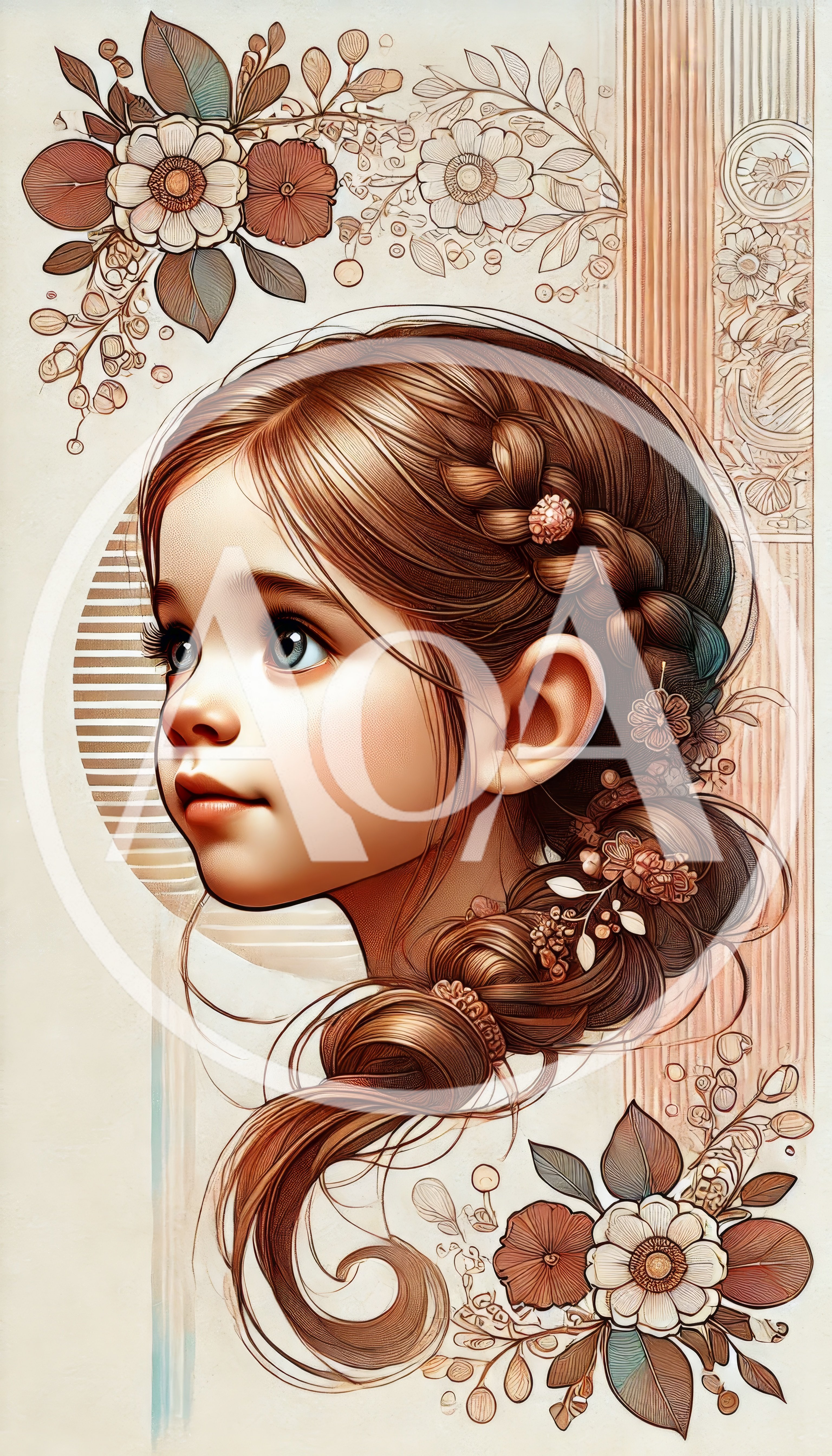 Artistic Portrait Of A Young Girl With Braided Hair
