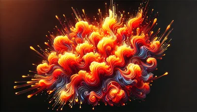 Abstract Swirling Fire Explosion With Particle Trails