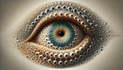Surreal Fractal Eye Composed Of Hundreds Of Smaller Eyes