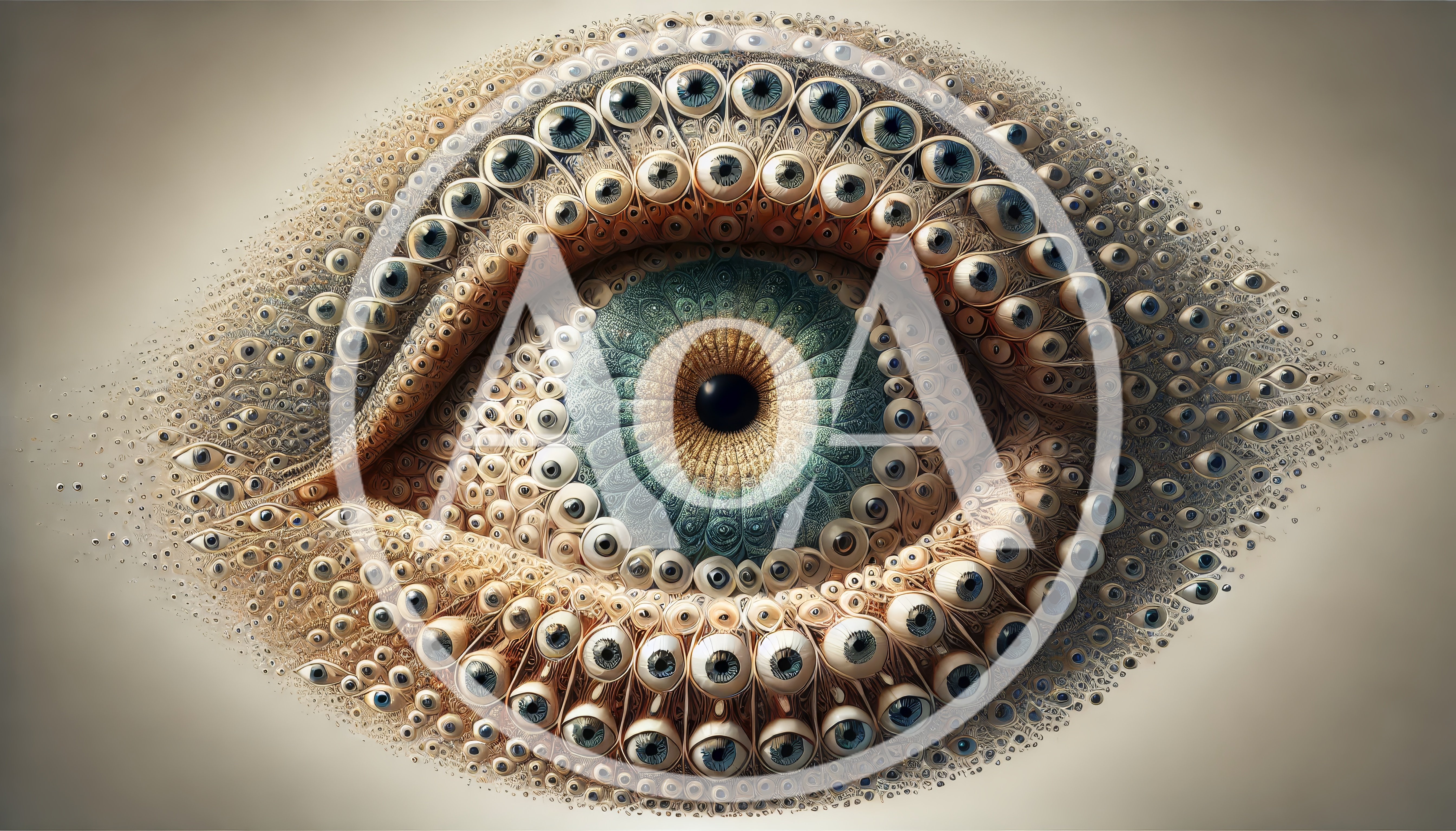 Surreal Fractal Eye Composed Of Hundreds Of Smaller Eyes
