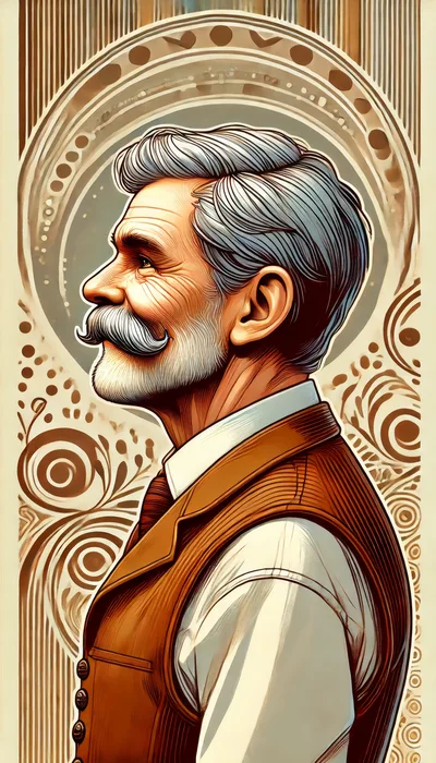 Art Nouveau Portrait Of A Distinguished Elderly Gentleman