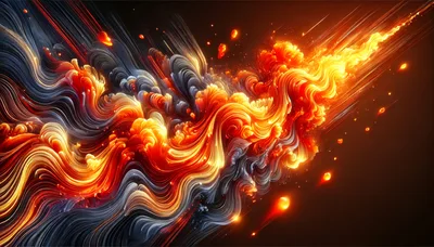 Abstract Flowing Fire And Smoke Energy Waves