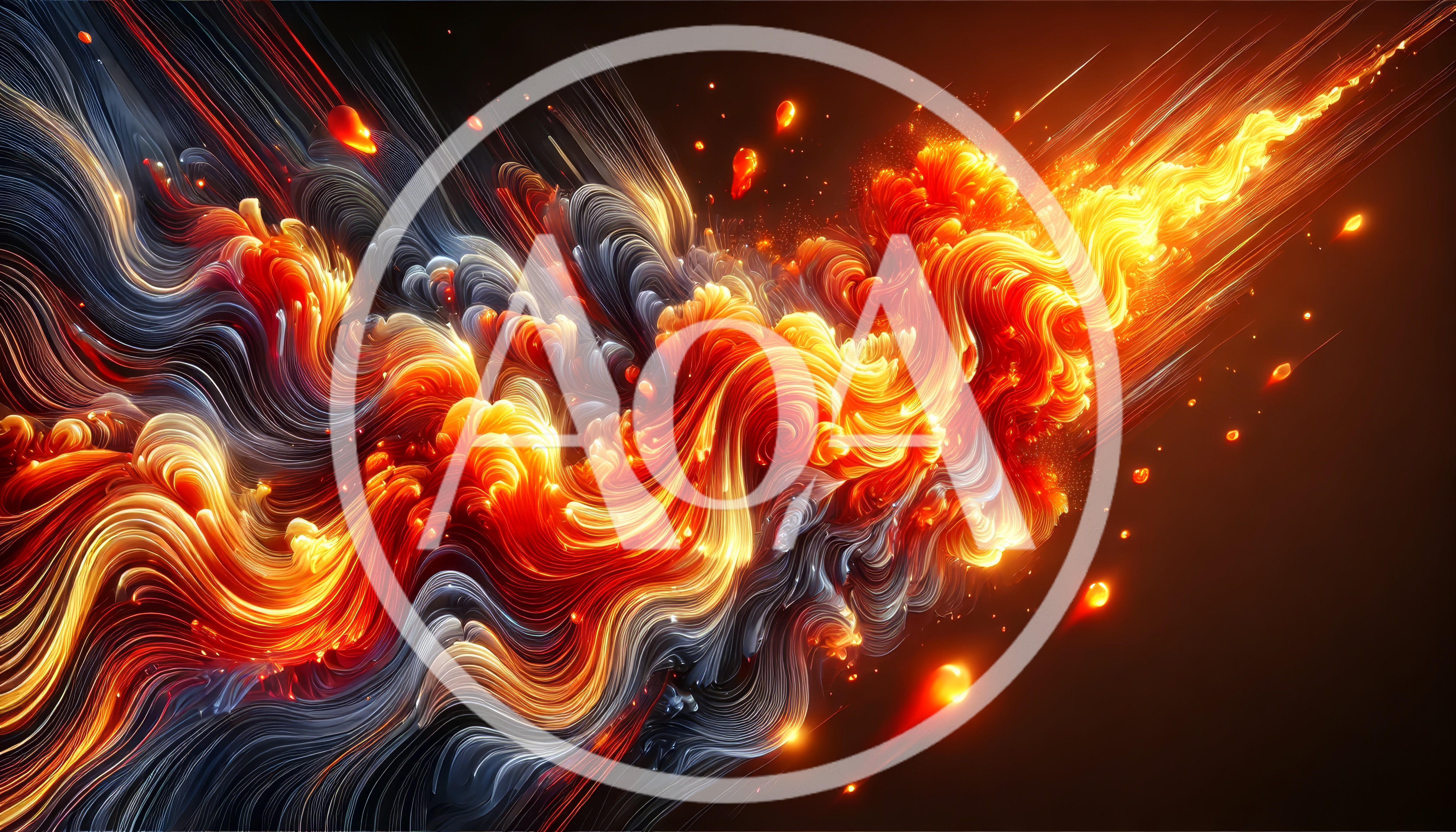 Abstract Flowing Fire And Smoke Energy Waves