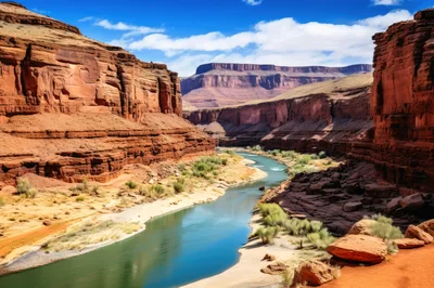 Scenic Colorado River Winding Through Red Rock Canyon