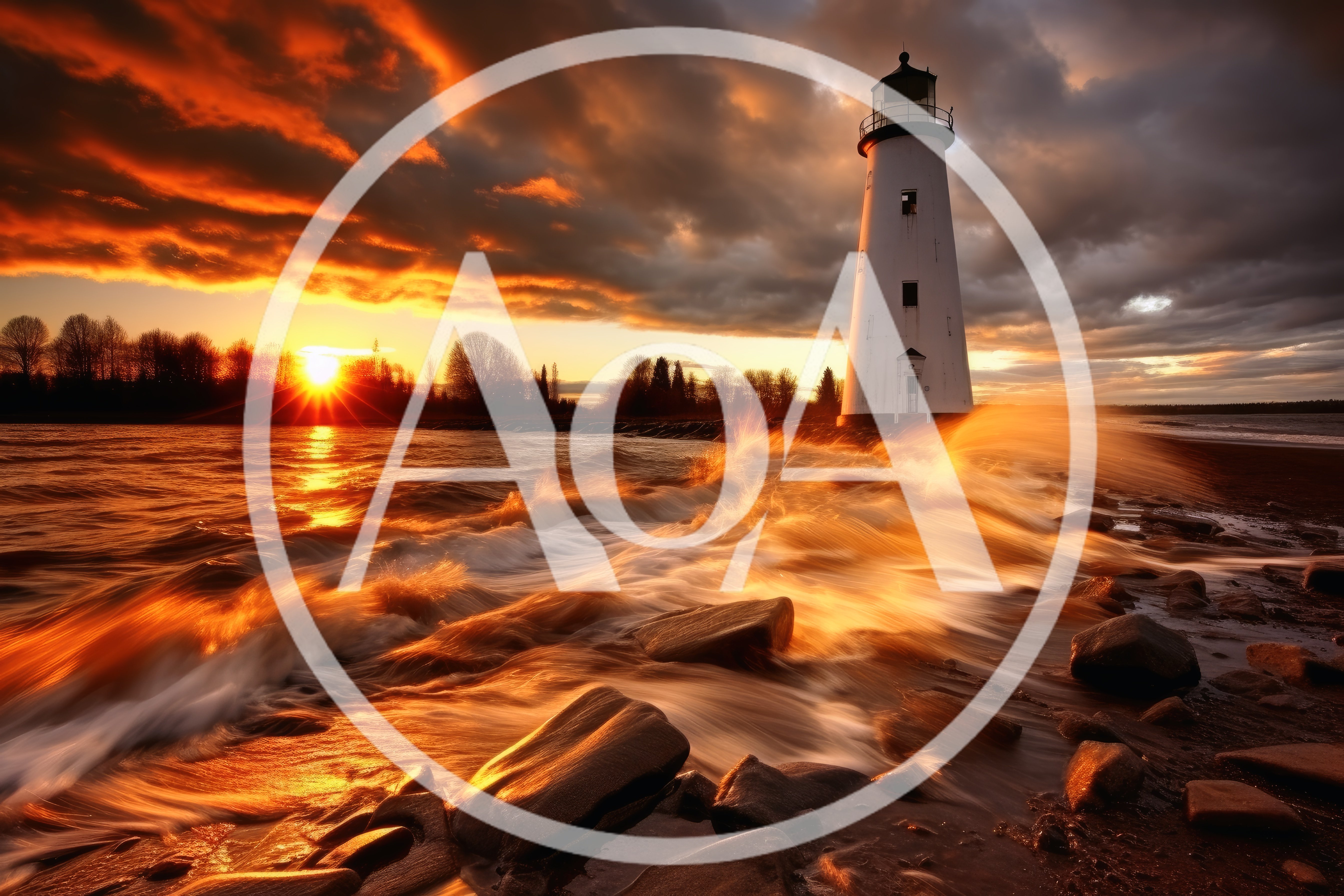 Lighthouse Standing Against A Dramatic Golden Sunset