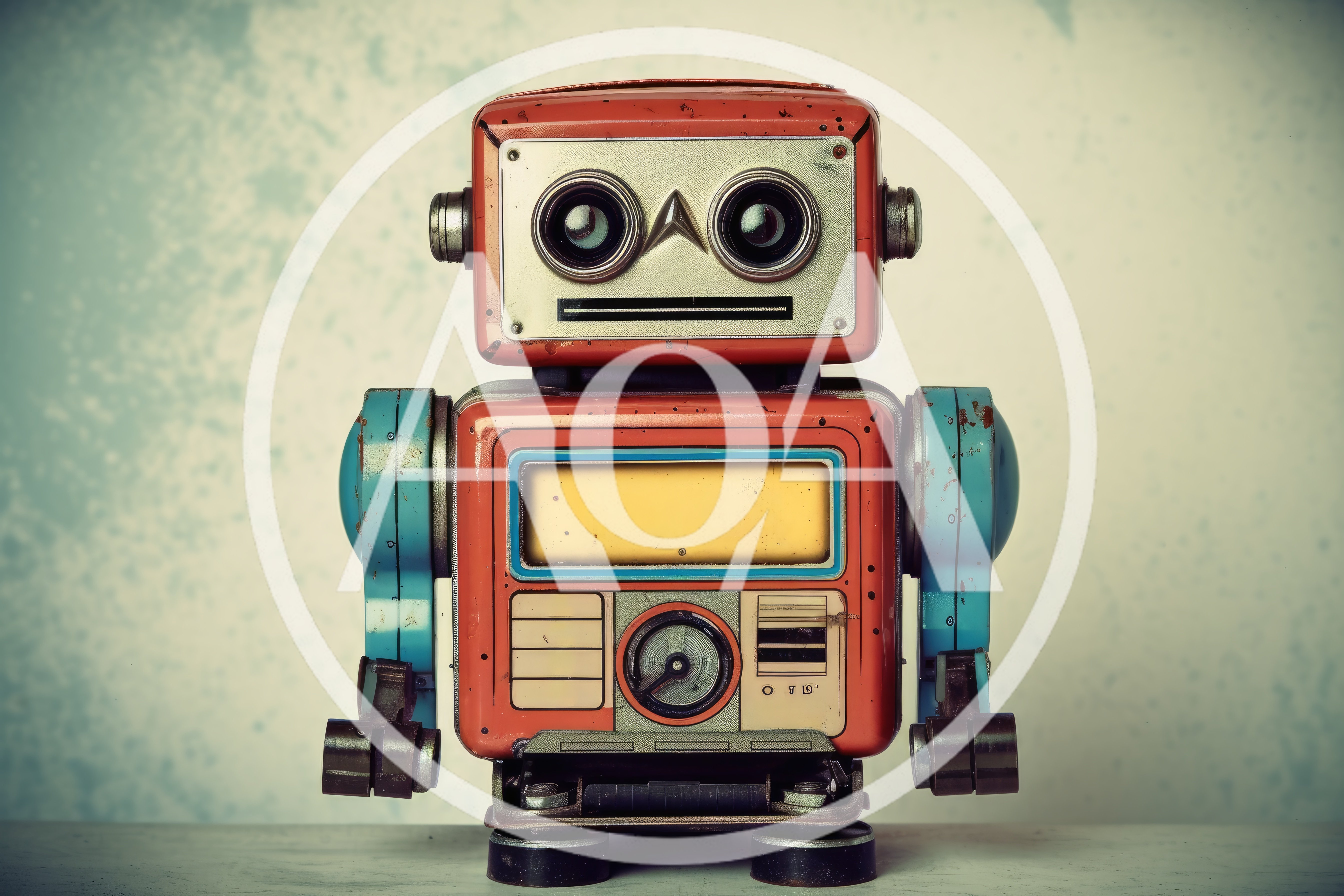 Vintage Tin Toy Robot Standing On A Surface