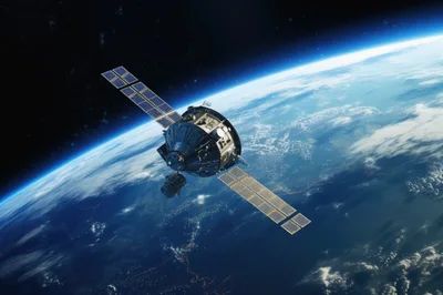 Orion Spacecraft Orbiting Above Earth