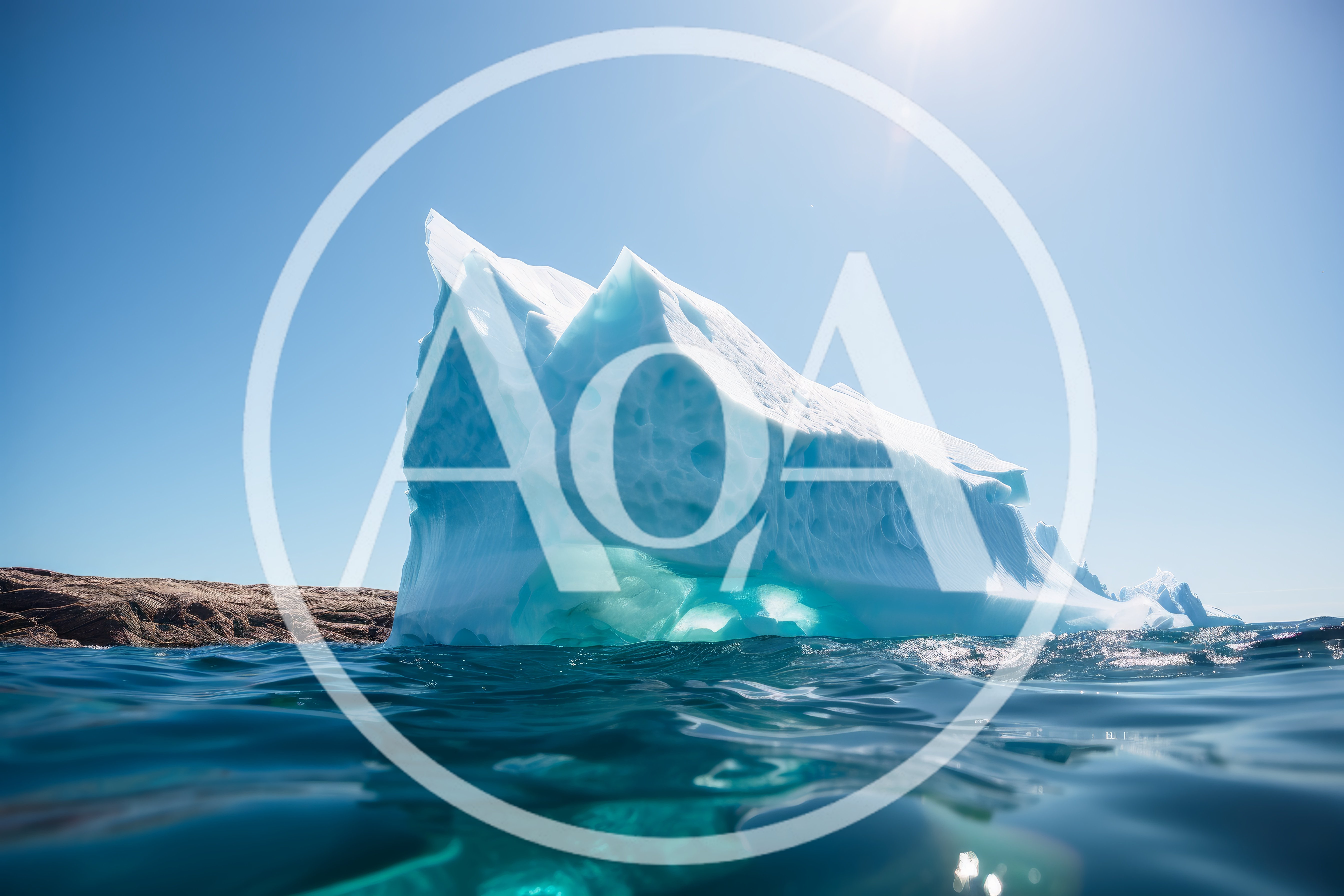 Large Blue Iceberg Floating In Arctic Ocean