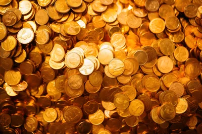 Pile of Shiny Gold Coins Background