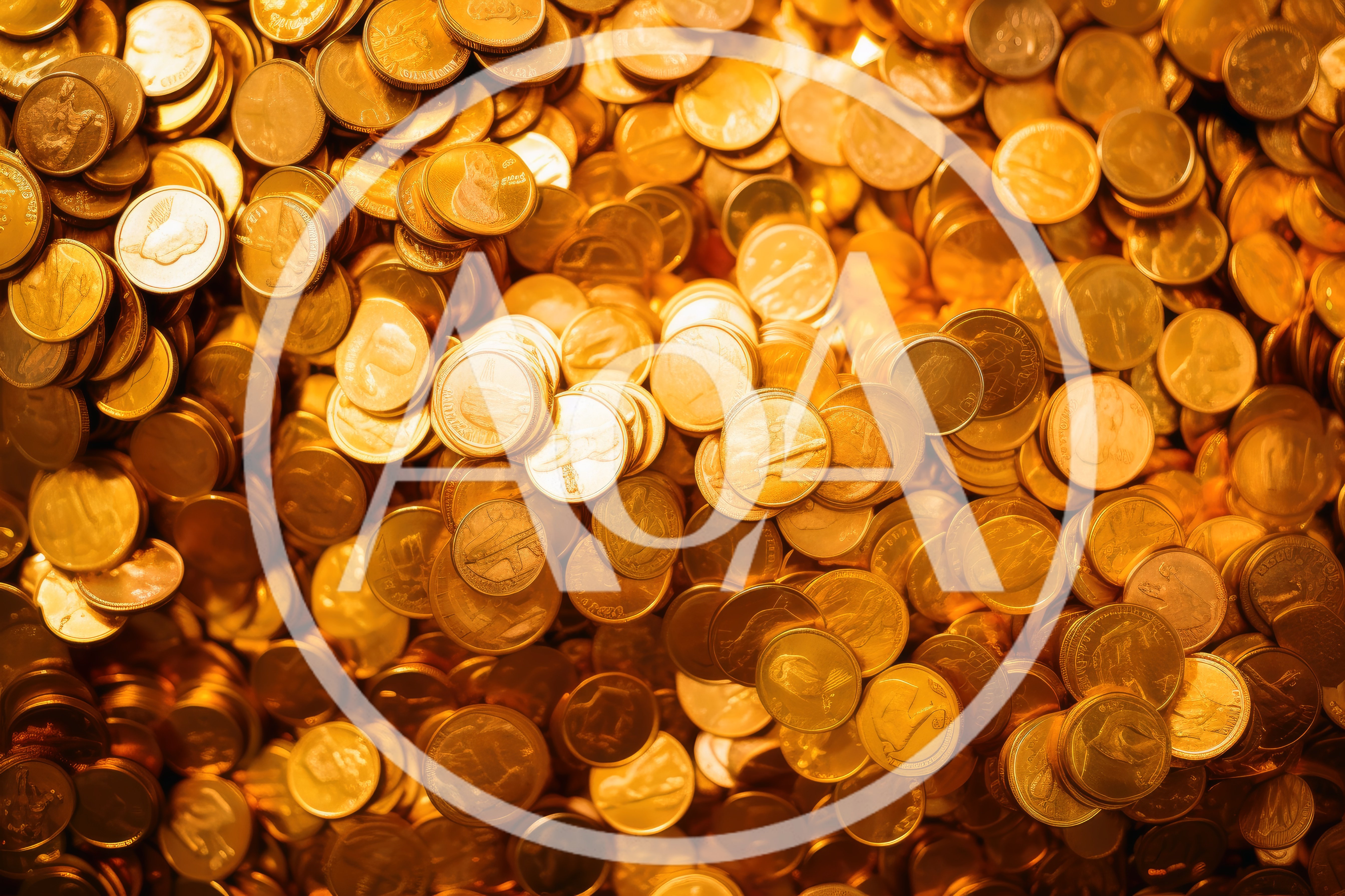 Pile of Shiny Gold Coins Background