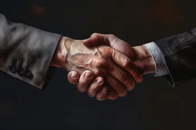 Professional Business Handshake Between Two Men