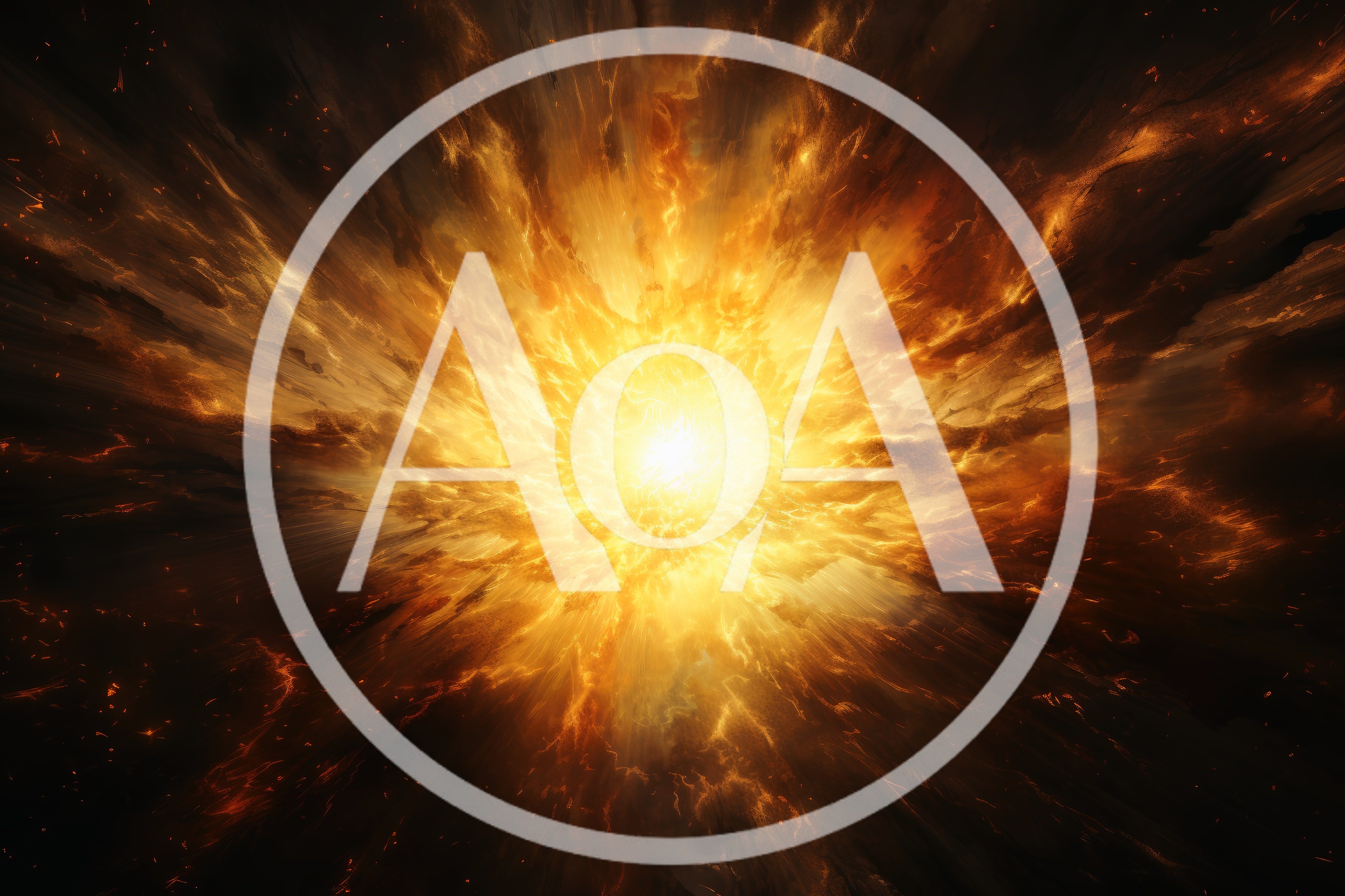 Abstract Cosmic Explosion With Radiant Golden Light