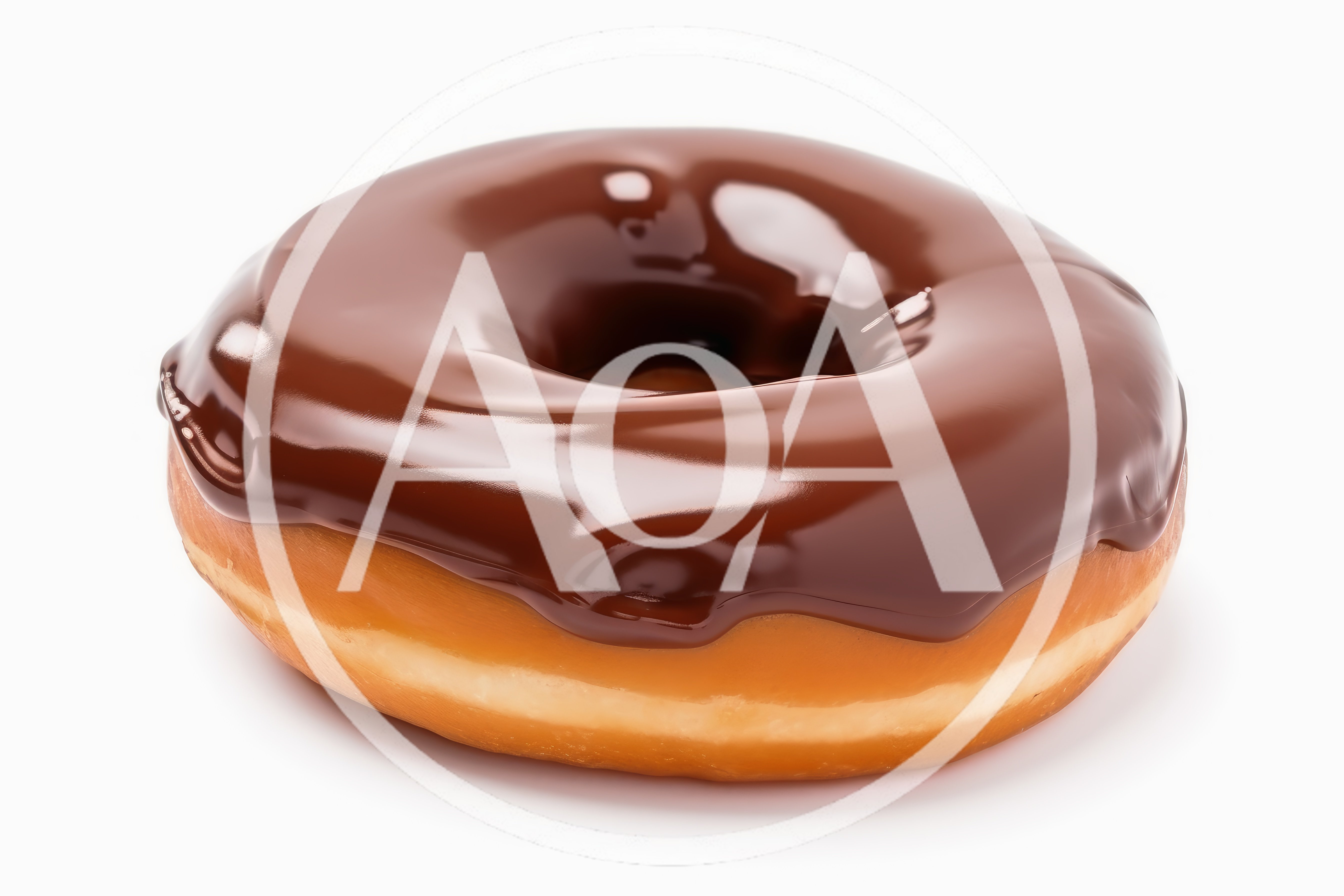 Single Chocolate Glazed Donut Isolated On White