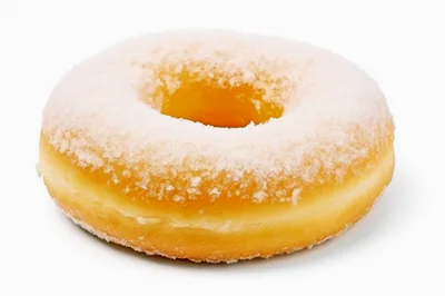 Single Sugar Coated Donut Isolated On White Background