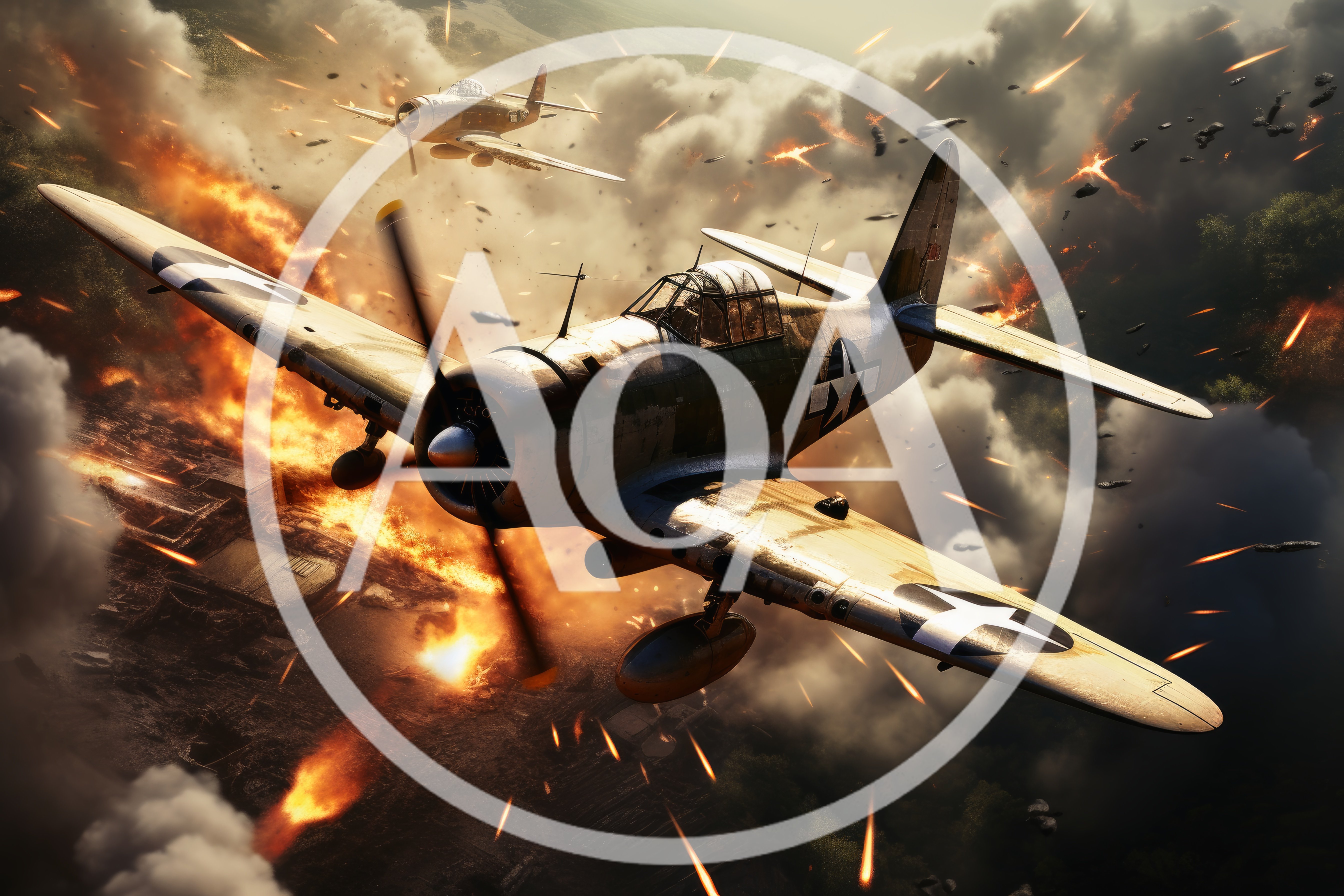 World War II Fighter Planes In Aerial Combat