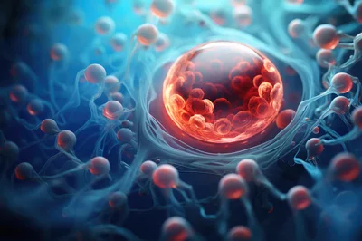 Microscopic View Of Cellular Division And Biological Structures