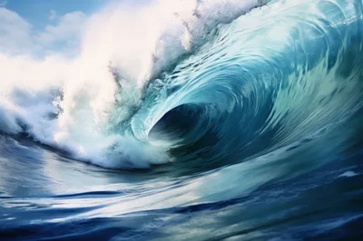 Powerful Crashing Ocean Wave In Tropical Waters