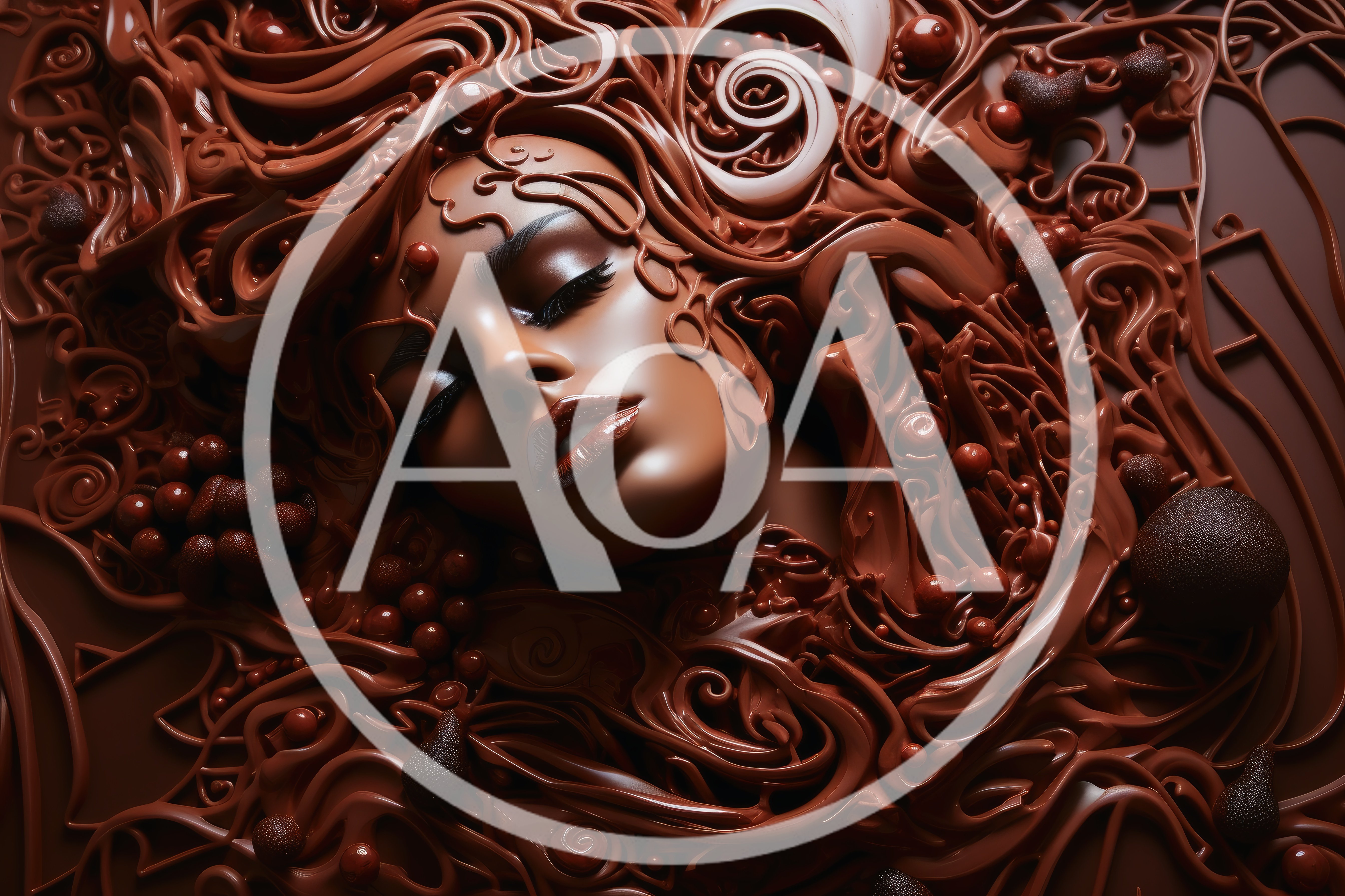 Surreal Portrait Of A Woman Submerged In Liquid Chocolate