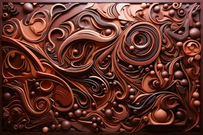 Abstract Chocolate Swirls And Spheres Background