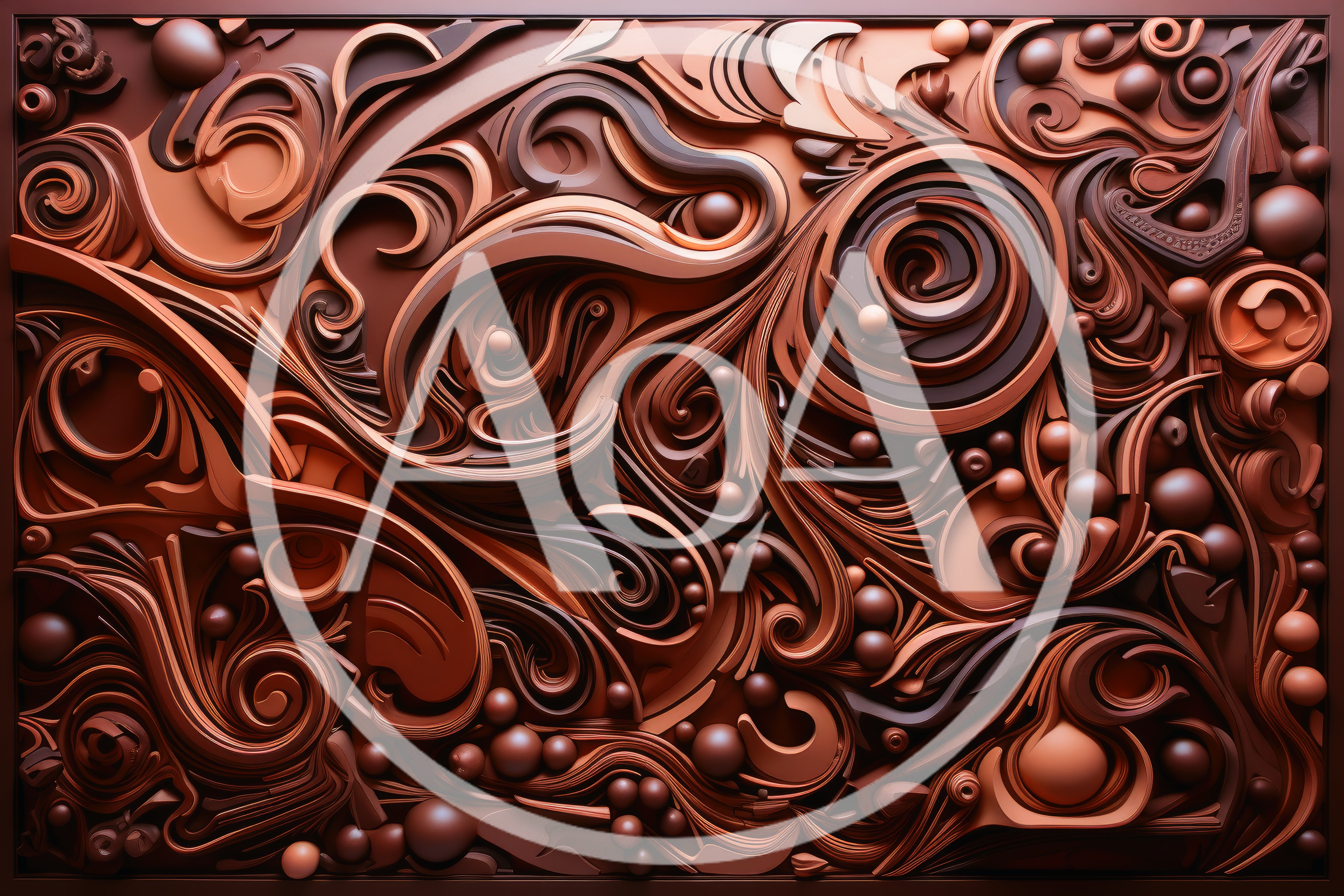 Abstract Chocolate Swirls And Spheres Background