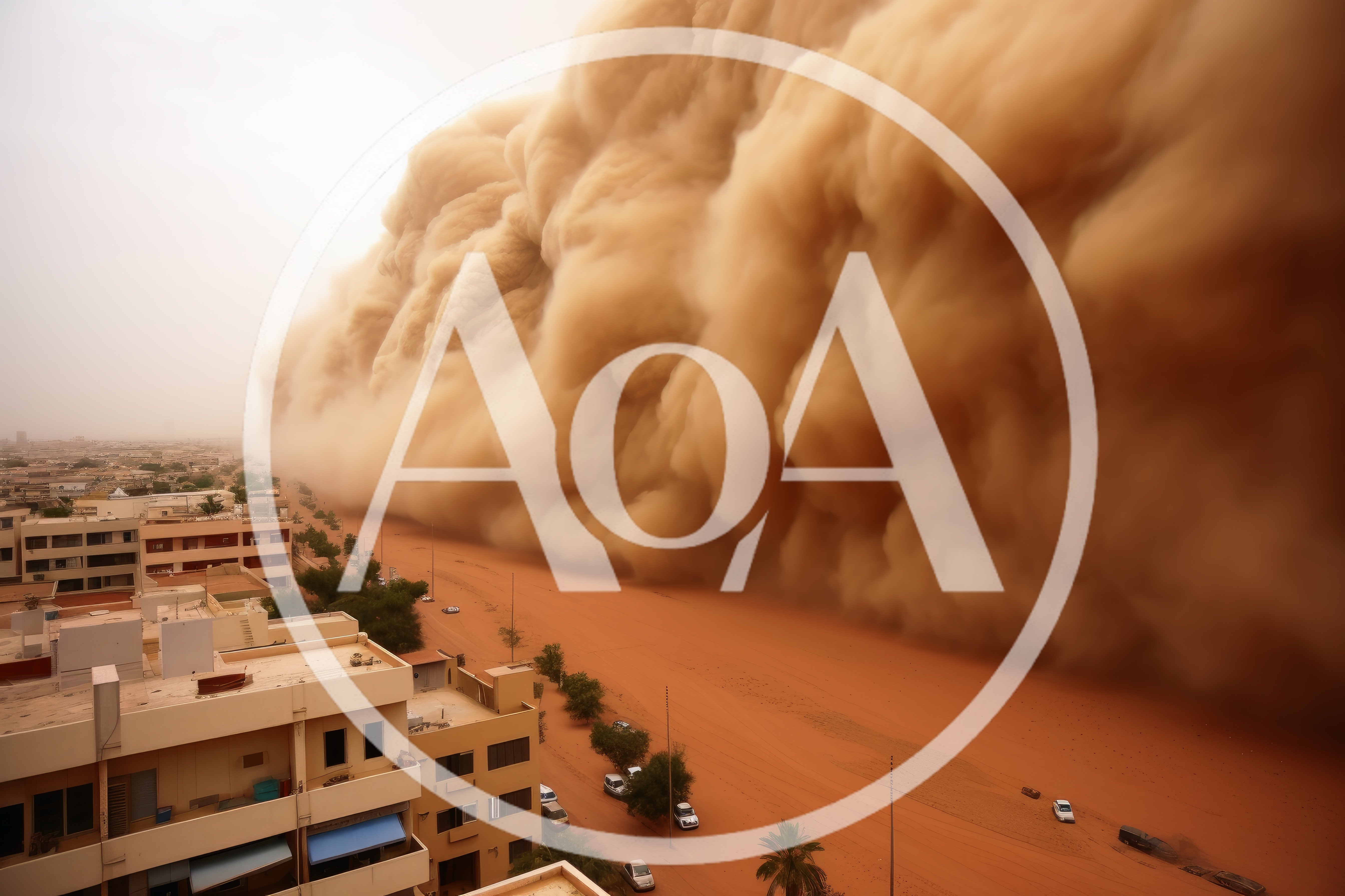 Massive Sandstorm Approaching A Desert City