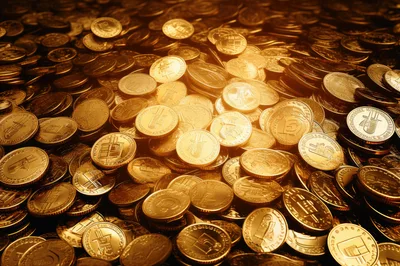 Pile Of Shiny Gold Coins With Intricate Engravings