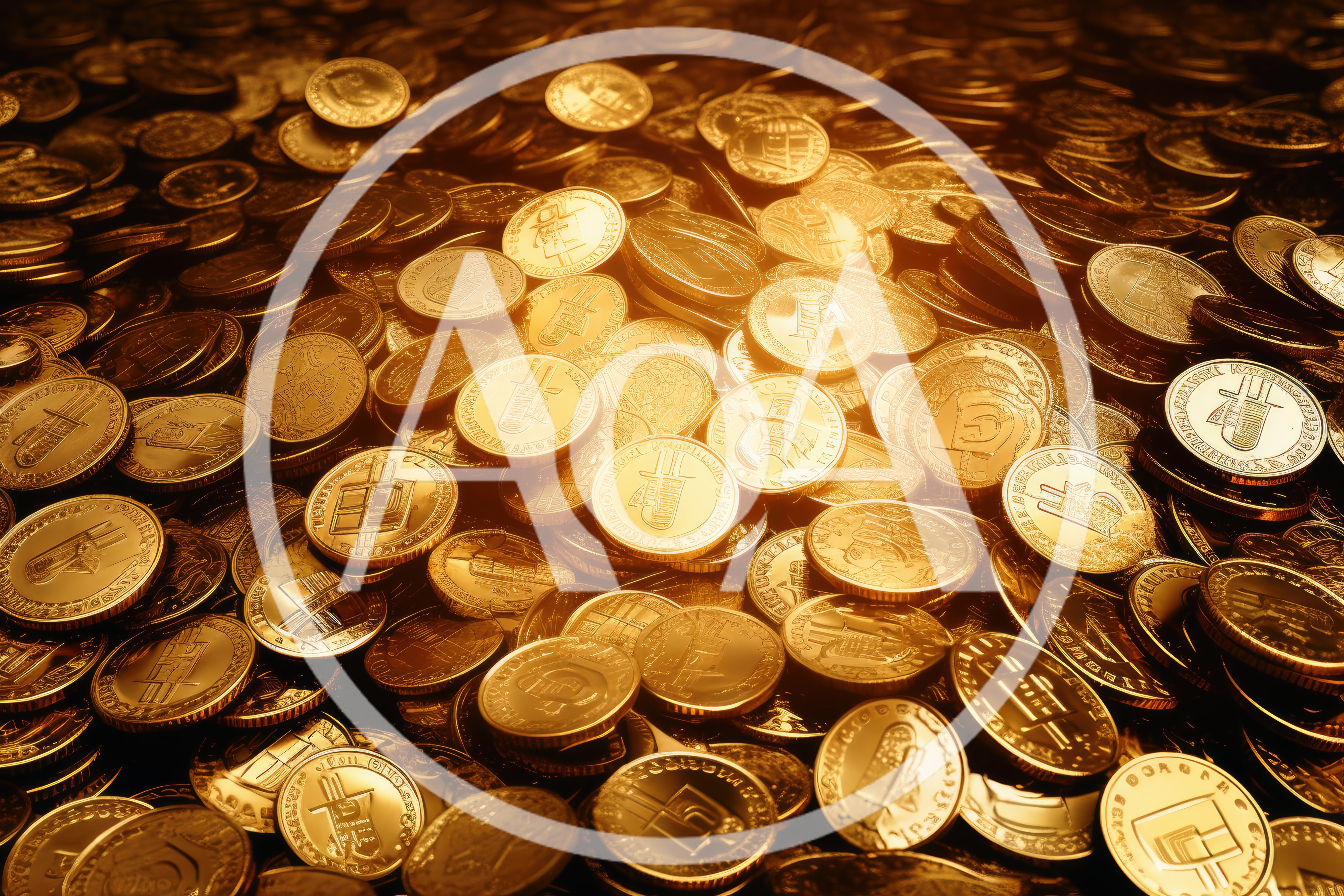 Pile Of Shiny Gold Coins With Intricate Engravings